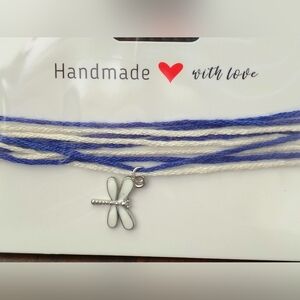 Blue and White Dragonfly Bracelet